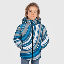 Куртка зимняя для мальчика Волнистые полосы - текстура, цвет: 3D-светло-серый — фото 2