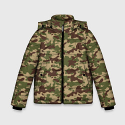 Куртка зимняя для мальчика Камуфляж ВСР-98 Флора, цвет: 3D-черный