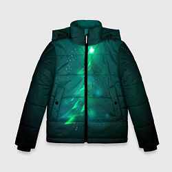 Куртка зимняя для мальчика Новогодняя неоновая кибер-елочка, цвет: 3D-светло-серый