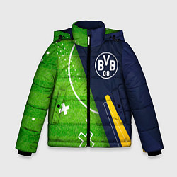 Куртка зимняя для мальчика Borussia football field, цвет: 3D-черный