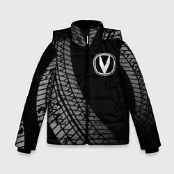 Куртка зимняя для мальчика Changan tire tracks, цвет: 3D-черный