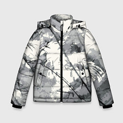 Куртка зимняя для мальчика Белый мрамом, цвет: 3D-черный