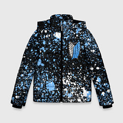 Куртка зимняя для мальчика Attack on Titan paint, цвет: 3D-светло-серый