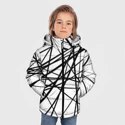 Куртка зимняя для мальчика Пересечение линий, цвет: 3D-черный — фото 2