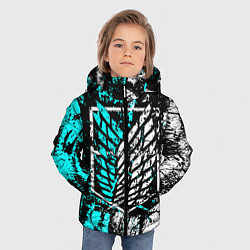 Куртка зимняя для мальчика Атака титанов гранж, цвет: 3D-черный — фото 2