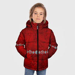 Куртка зимняя для мальчика Красный градиент, цвет: 3D-черный — фото 2