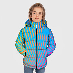 Куртка зимняя для мальчика Абстрактные линии, цвет: 3D-светло-серый — фото 2