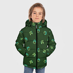Куртка зимняя для мальчика Minecraft - зеленые лица, цвет: 3D-черный — фото 2