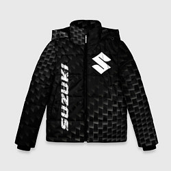 Куртка зимняя для мальчика Suzuki карбоновый фон, цвет: 3D-черный