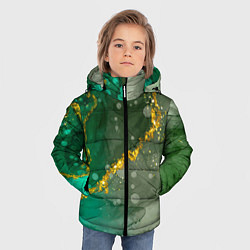 Куртка зимняя для мальчика Изумрудная фантазия, цвет: 3D-черный — фото 2