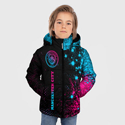 Куртка зимняя для мальчика Manchester City - neon gradient: по-вертикали, цвет: 3D-черный — фото 2