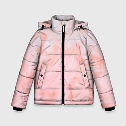 Куртка зимняя для мальчика Aesthetic visual art pink feathers, цвет: 3D-светло-серый