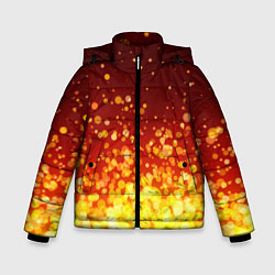 Куртка зимняя для мальчика Огненные блёстки, цвет: 3D-красный