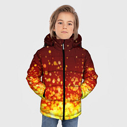 Куртка зимняя для мальчика Огненные блёстки, цвет: 3D-красный — фото 2