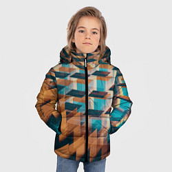 Куртка зимняя для мальчика Абстрактное множество поверхностей разных цветов, цвет: 3D-красный — фото 2