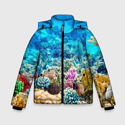 Куртка зимняя для мальчика Дно морское, цвет: 3D-черный