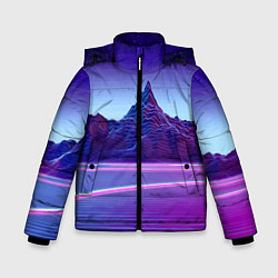 Куртка зимняя для мальчика Neon mountains - Vaporwave, цвет: 3D-светло-серый