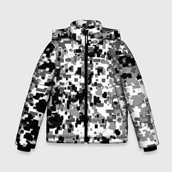 Куртка зимняя для мальчика Городской пиксель камуфляж, цвет: 3D-светло-серый