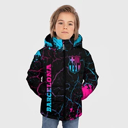 Куртка зимняя для мальчика Barcelona - neon gradient: надпись, символ, цвет: 3D-черный — фото 2