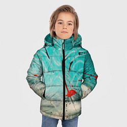 Куртка зимняя для мальчика Абстрактные песок и небо с красками, цвет: 3D-красный — фото 2