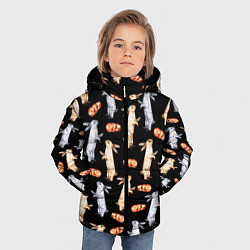 Куртка зимняя для мальчика Акварельные кролики, цвет: 3D-черный — фото 2