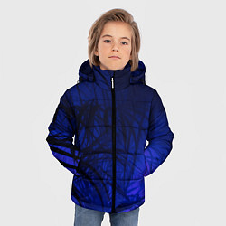 Куртка зимняя для мальчика Пальма в неоновом свете, цвет: 3D-черный — фото 2