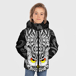 Куртка зимняя для мальчика Сова с золотыми глазами, цвет: 3D-черный — фото 2