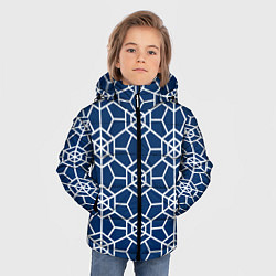 Куртка зимняя для мальчика Синий узорчатый паттерн, цвет: 3D-красный — фото 2