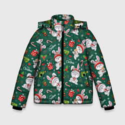 Куртка зимняя для мальчика Merry Christmas Rabbit 2023, цвет: 3D-черный