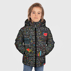 Куртка зимняя для мальчика Шпаргалка по математике с формулами, цвет: 3D-черный — фото 2