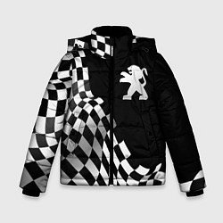 Куртка зимняя для мальчика Peugeot racing flag, цвет: 3D-черный