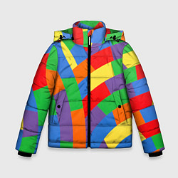 Куртка зимняя для мальчика Разноцветные текстуры и паттерны, цвет: 3D-красный