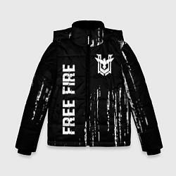 Зимняя куртка для мальчика Free Fire glitch на темном фоне: надпись, символ