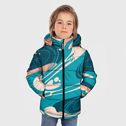 Куртка зимняя для мальчика Абстрактные разводы - текстура, цвет: 3D-черный — фото 2
