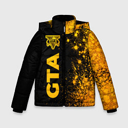 Куртка зимняя для мальчика GTA - gold gradient: по-вертикали, цвет: 3D-черный
