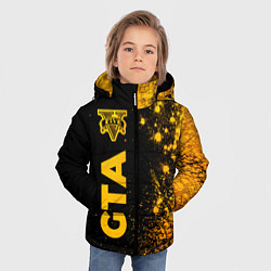 Куртка зимняя для мальчика GTA - gold gradient: по-вертикали, цвет: 3D-черный — фото 2