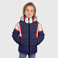 Куртка зимняя для мальчика FIRM с белыми плечами, цвет: 3D-черный — фото 2