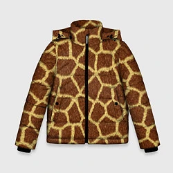 Куртка зимняя для мальчика Текстура жирафа, цвет: 3D-черный