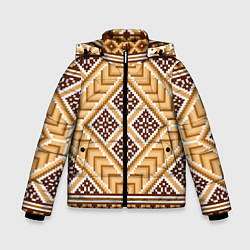 Зимняя куртка для мальчика Индейский пиксельный орнамент