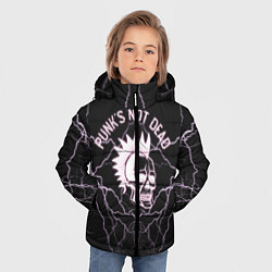 Куртка зимняя для мальчика Punks not dead череп и молнии, цвет: 3D-черный — фото 2