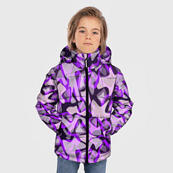 Куртка зимняя для мальчика Сиренево-серый абстрактный пятнистый узор, цвет: 3D-светло-серый — фото 2