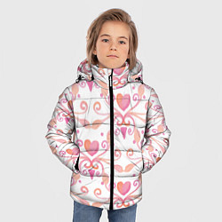 Куртка зимняя для мальчика Винтажные сердечки, цвет: 3D-черный — фото 2