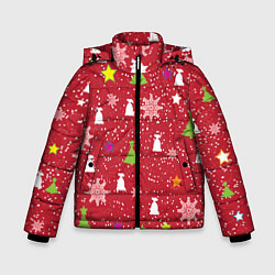 Куртка зимняя для мальчика Red new year, цвет: 3D-светло-серый