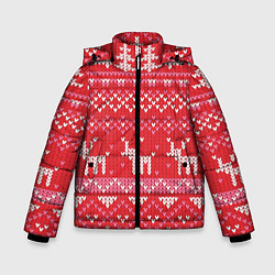 Куртка зимняя для мальчика Тёплые олени, цвет: 3D-красный