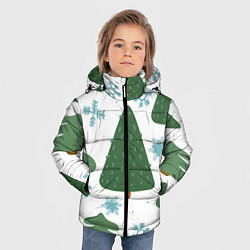 Куртка зимняя для мальчика Новогодние ёлочки, цвет: 3D-черный — фото 2