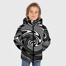 Куртка зимняя для мальчика Black and white abstract pattern, цвет: 3D-черный — фото 2