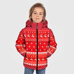 Куртка зимняя для мальчика Праздничный красный свитер, цвет: 3D-черный — фото 2