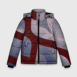 Куртка зимняя для мальчика Красные и розовые волнообразные пластины, цвет: 3D-черный