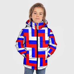 Куртка зимняя для мальчика Плетение триколор, цвет: 3D-черный — фото 2