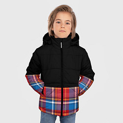 Куртка зимняя для мальчика Классическая шотландка, цвет: 3D-светло-серый — фото 2